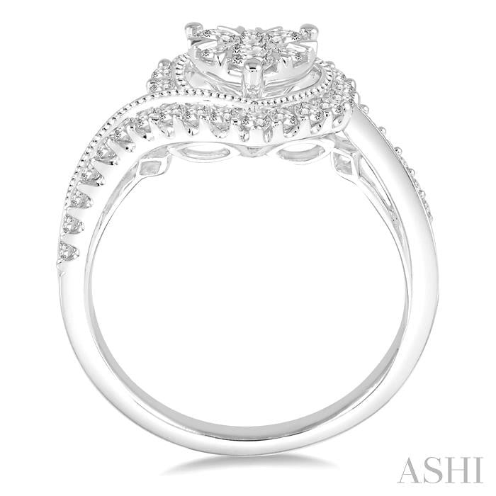 ASHI Heart Shape Halo Lovebright Diamond Engagement Ring 158B3PPFVWG