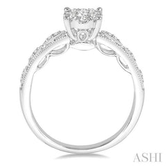 ASHI Round Shape Lovebright Diamond Engagement Ring 158C5PPFGWG-LE