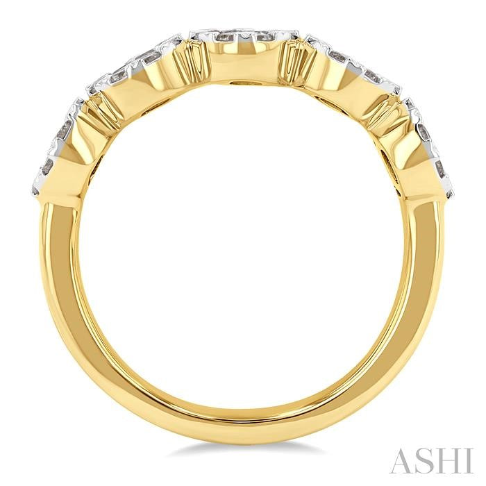 ASHI Round Shape 5 Stone Lovebright Essential Diamond Wedding Band 158D1PPFGYW