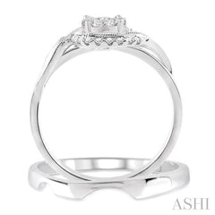 ASHI Round Shape Lovebright Halo Diamond Wedding Set 15955PPFVWG-WS