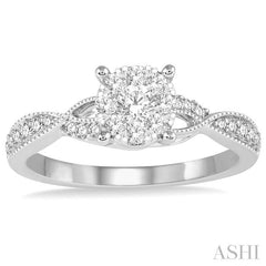 ASHI Round Shape Lovebright Diamond Engagement Ring 159C3PPFVWG-LE