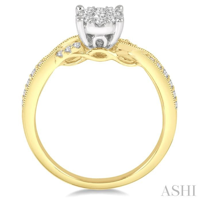 ASHI Round Shape Lovebright Diamond Engagement Ring 159C3PPFVYW-LE