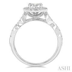 ASHI Oval Shape Halo Lovebright Diamond Engagement Ring 159F3PPFHWG