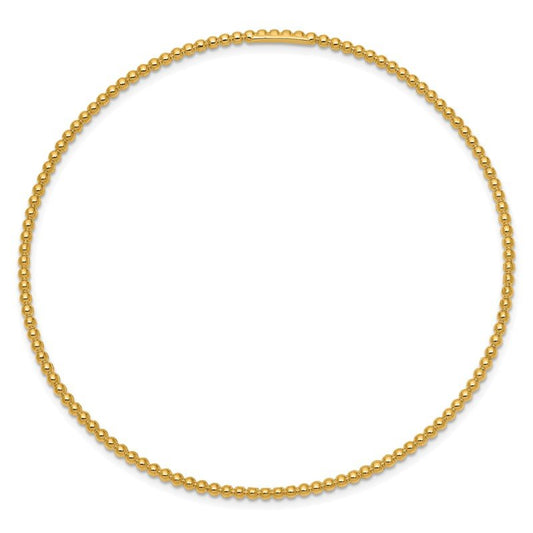 Quality Gold 14K Beaded Slip-on Bangle DB650