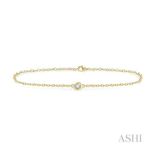 ASHI Bezel Set Petite Diamond Fashion Chain Bracelet 702E0PPTGYG