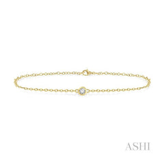 ASHI Bezel Set Petite Diamond Fashion Chain Bracelet 702E0PPTGYG