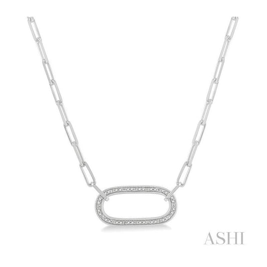 ASHI Silver Paper Clip Diamond Fashion Pendant 88858PPSSSLPD