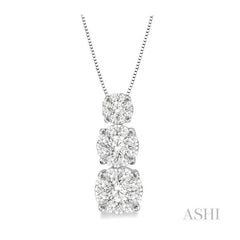 ASHI Round Shape Past Present & Future Lovebright Essential Diamond Pendant 910A6PPFVPDWG