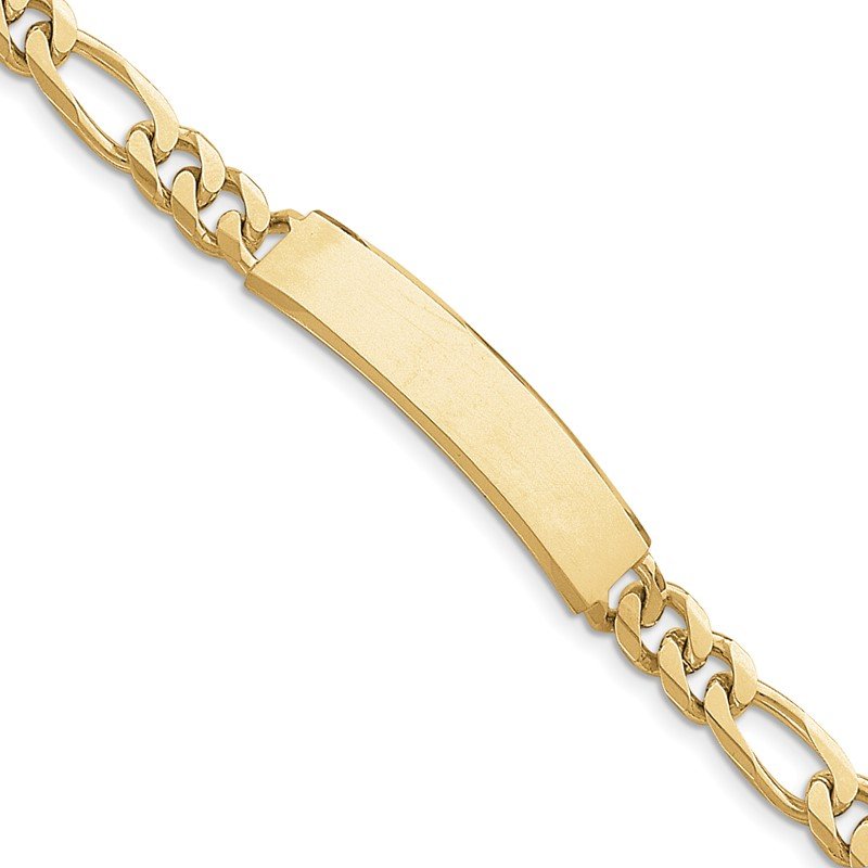 Quality Gold 14k Hand-polished Figaro ID Bracelet LK108ID-8