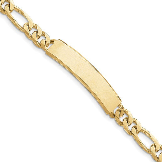 Quality Gold 14k Hand-polished Figaro ID Bracelet LK108ID-8