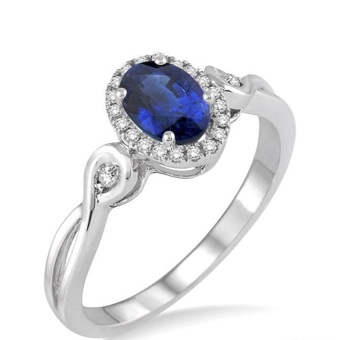 Parkplace Jewelers Oval Shape Gemstone & Halo Diamond Ring 42658PPTSSPWG