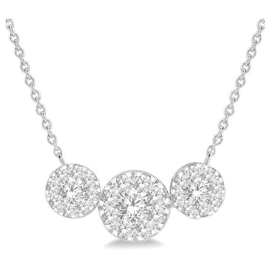 Parkplace Jewelers Round Shape Past Present & Future Lovebright Essential Diamond Necklace 99621PPFGNKWG