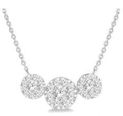 Parkplace Jewelers Round Shape Past Present & Future Lovebright Essential Diamond Necklace 99621PPFGNKWG