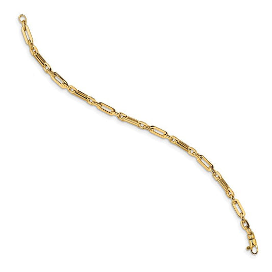 Quality Gold 14K Gold Polished Fancy Link Bracelet SF2569-7.5