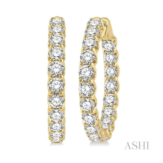 ASHI Inside-Out Diamond Hoop Earrings 622B0PPFGERYG-10.00
