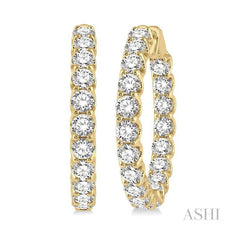ASHI Inside-Out Diamond Hoop Earrings 622B0PPFGERYG-10.00