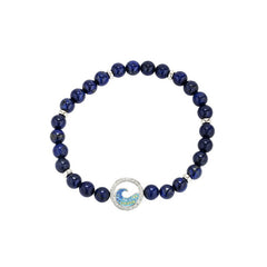 Ocean lapis wave stretch bracelet