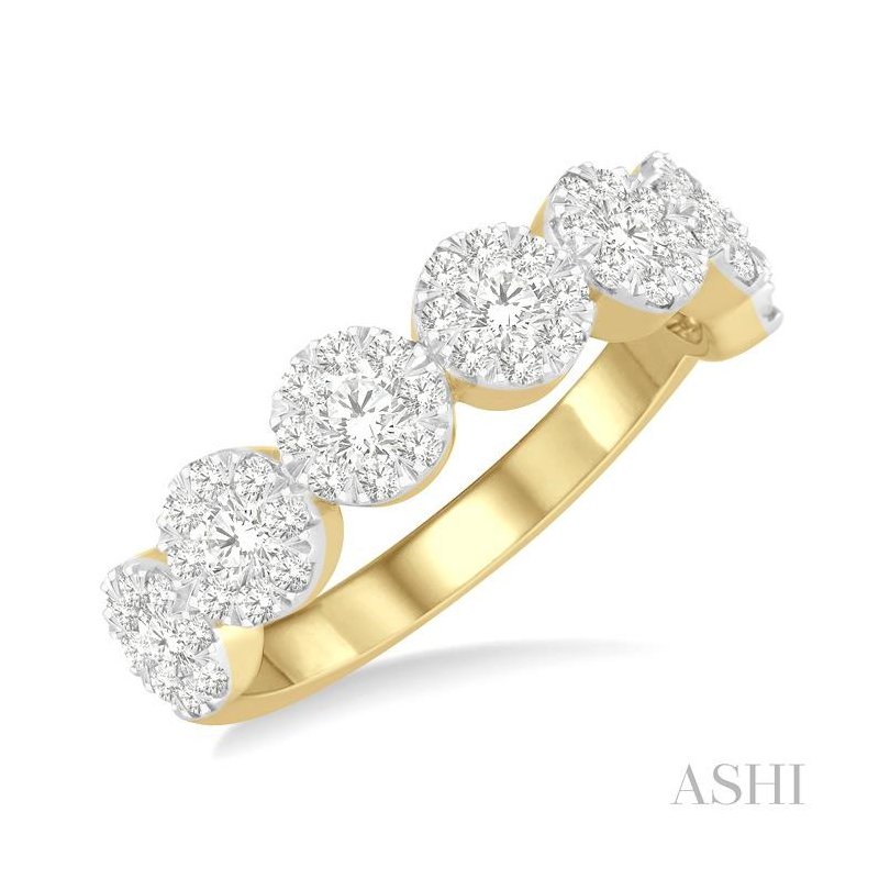 ASHI Round Shape 7 Stone Lovebright Essential Diamond Wedding Band 152D1PPFGYW