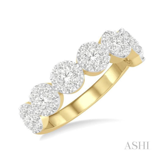ASHI Round Shape 7 Stone Lovebright Essential Diamond Wedding Band 152D1PPFGYW