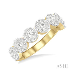 ASHI Round Shape 7 Stone Lovebright Essential Diamond Wedding Band 152D1PPFGYW