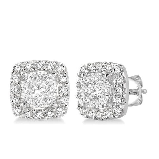 Parkplace Jewelers Cushion Shape Halo Lovebright Essential Diamond Earrings 916B3PPFVERWG