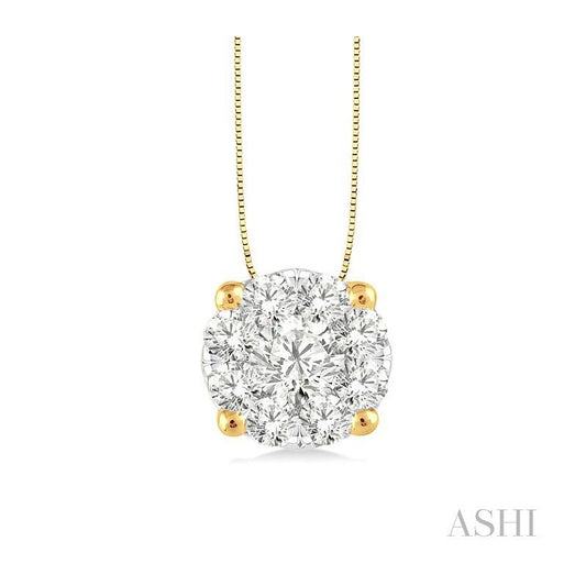 ASHI Round Shape Lovebright Essential Diamond Solitaire Pendant 91755PPFGPDYW