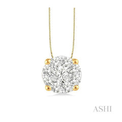 ASHI Round Shape Lovebright Essential Diamond Solitaire Pendant 91755PPFGPDYW