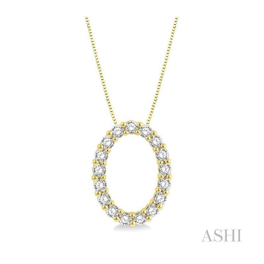 ASHI Oval Shape Diamond Pendant 901H6PPFGPDYG
