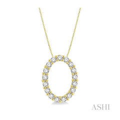 ASHI Oval Shape Diamond Pendant 901H6PPFGPDYG