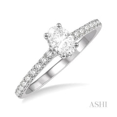 ASHI Oval Shape Semi-Mount Diamond Engagement Ring 259J6PPFHWG-SM-OV