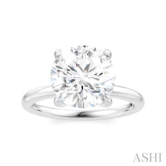 ASHI Round Shape Semi-Mount Diamond Engagement Ring 190A9PPFHWG-SM-RD3