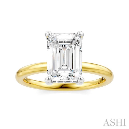 ASHI Emerald Shape Semi-Mount Diamond Engagement Ring 190A9PPFHYW-SM-EM2