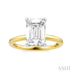 ASHI Emerald Shape Semi-Mount Diamond Engagement Ring 190A9PPFHYW-SM-EM2