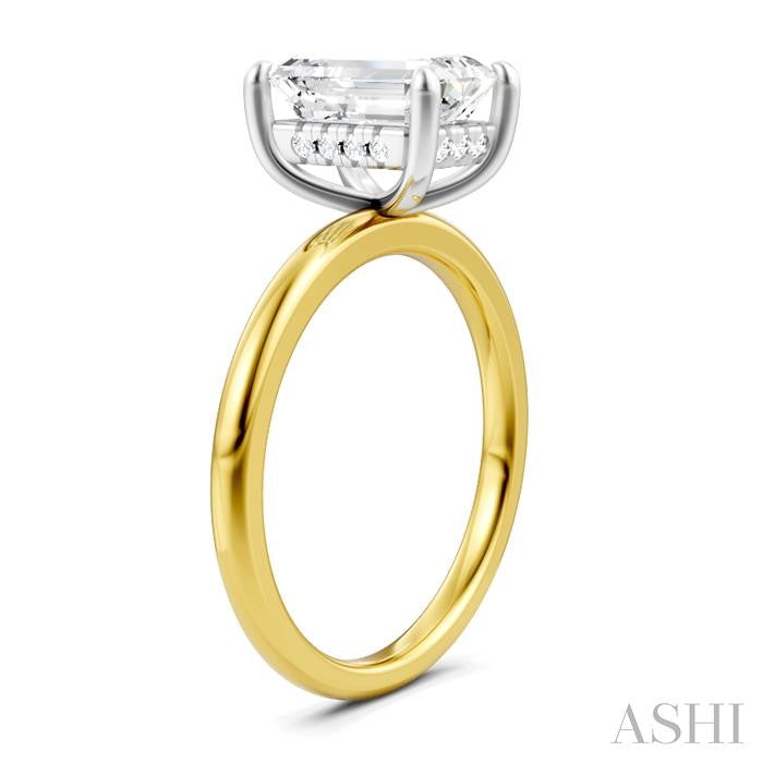 ASHI Emerald Shape Semi-Mount Diamond Engagement Ring 190A9PPFHYW-SM-EM2