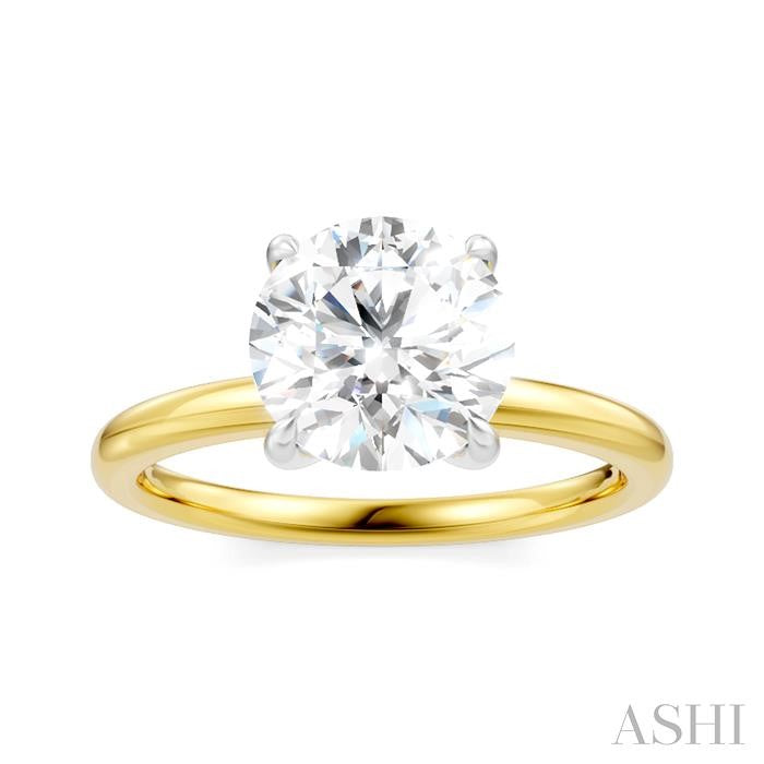 ASHI Round Shape Semi-Mount Diamond Engagement Ring 190A9PPFHYW-SM-RD2