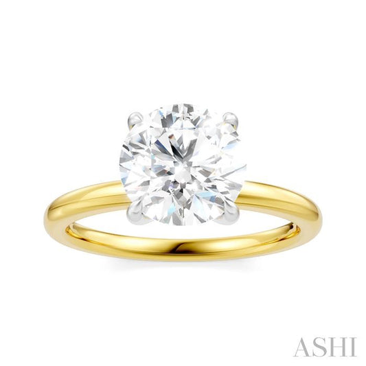 ASHI Round Shape Semi-Mount Diamond Engagement Ring 190A9PPFHYW-SM-RD2