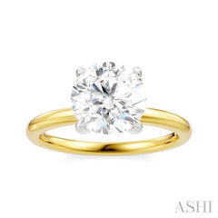 ASHI Round Shape Semi-Mount Diamond Engagement Ring 190A9PPFHYW-SM-RD2