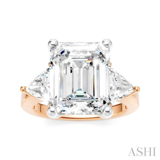 ASHI Emerald Shape Semi-Mount Diamond Engagement Ring 190B1PPFHPW-SM-EM4