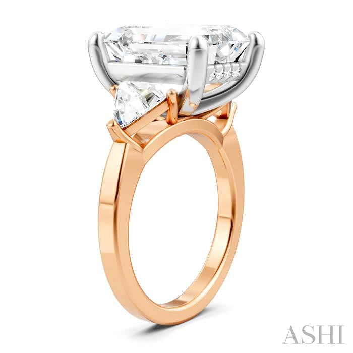 ASHI Emerald Shape Semi-Mount Diamond Engagement Ring 190B1PPFHPW-SM-EM5