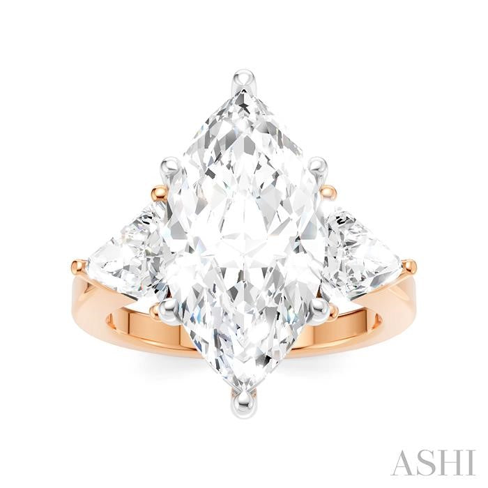 ASHI Marquise Shape Semi-Mount Diamond Engagement Ring 190B1PPFHPW-SM-MQ4