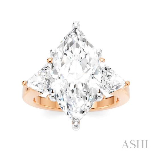 ASHI Marquise Shape Semi-Mount Diamond Engagement Ring 190B1PPFHPW-SM-MQ4