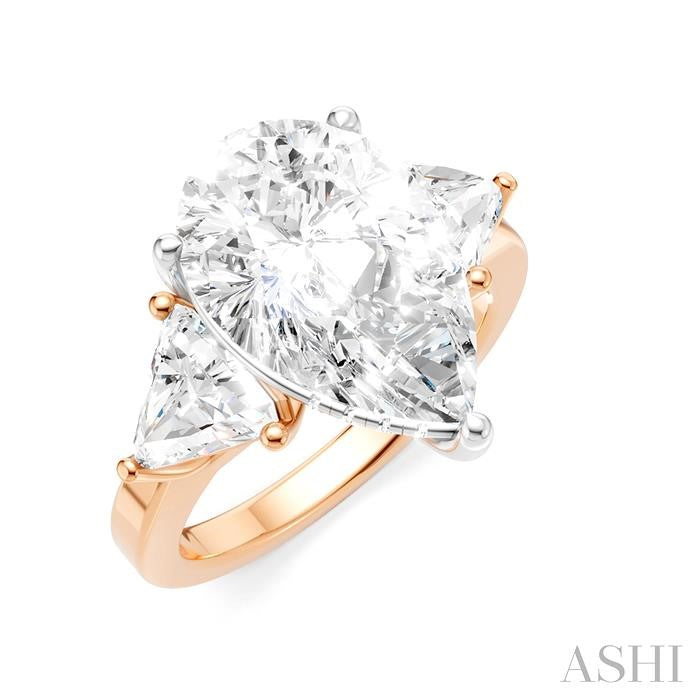 ASHI Pear Shape Semi-Mount Diamond Engagement Ring 190B1PPFHPW-SM-PR4