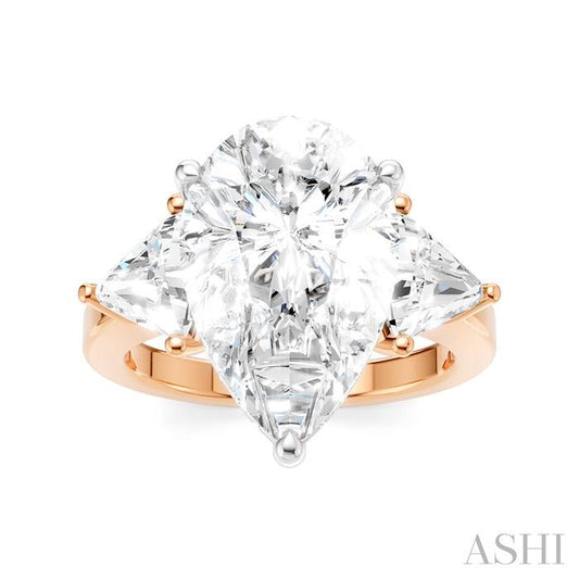 ASHI Pear Shape Semi-Mount Diamond Engagement Ring 190B1PPFHPW-SM-PR5