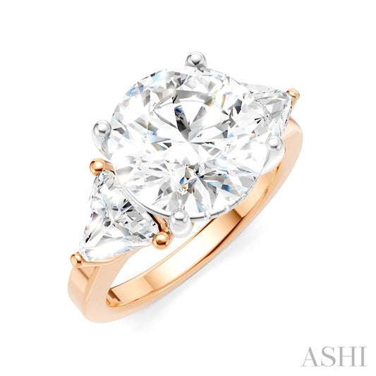 ASHI Round Shape Semi-Mount Diamond Engagement Ring 190B1PPFHPW-SM-RD4