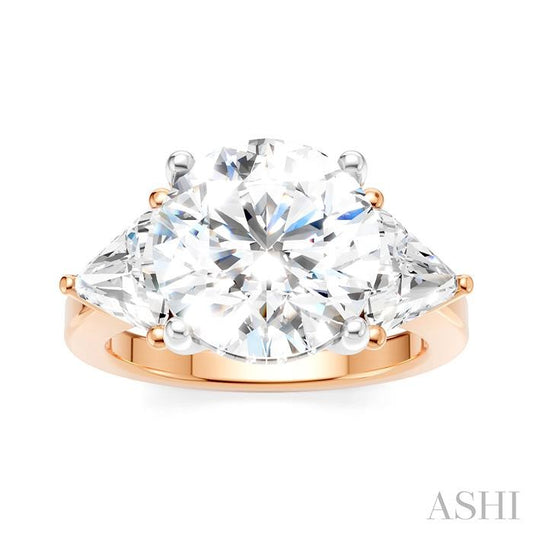 ASHI Round Shape Semi-Mount Diamond Engagement Ring 190B1PPFHPW-SM-RD4