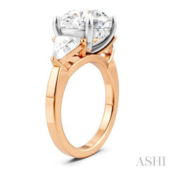 ASHI Round Shape Semi-Mount Diamond Engagement Ring 190B1PPFHPW-SM-RD4