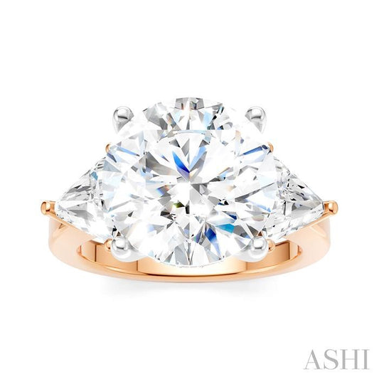 ASHI Round Shape Semi-Mount Diamond Engagement Ring 190B1PPFHPW-SM-RD5