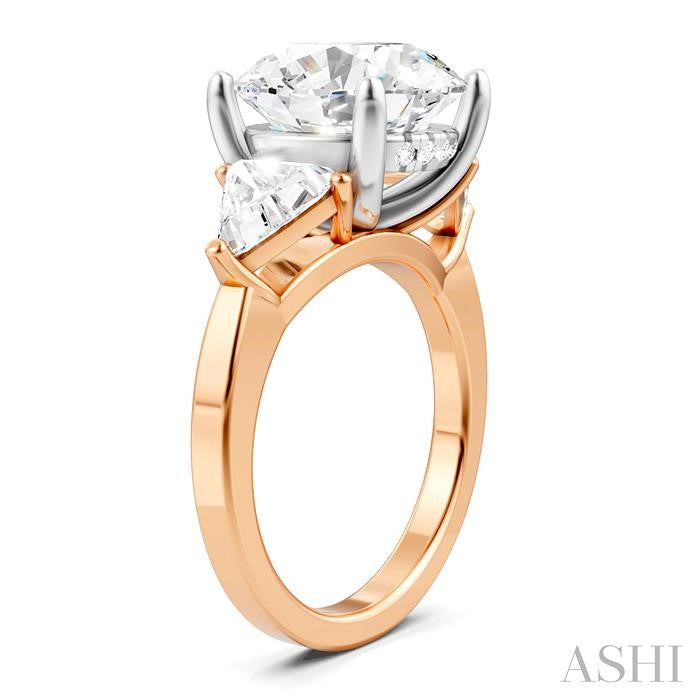 ASHI Round Shape Semi-Mount Diamond Engagement Ring 190B1PPFHPW-SM-RD5