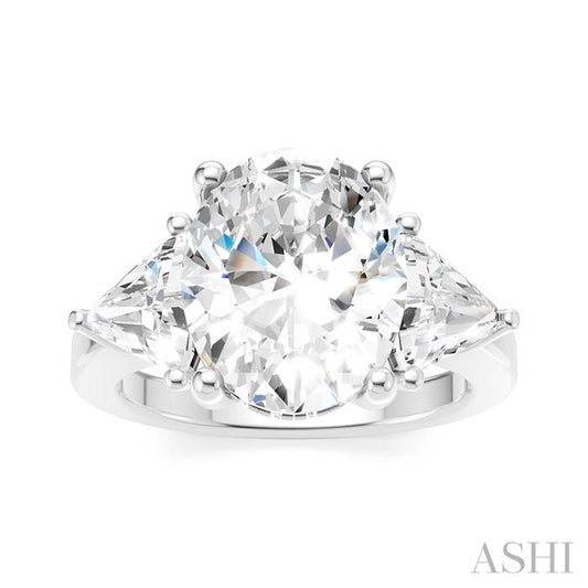 ASHI Oval Shape Semi-Mount Diamond Engagement Ring 190B1PPFHWG-SM-OV4