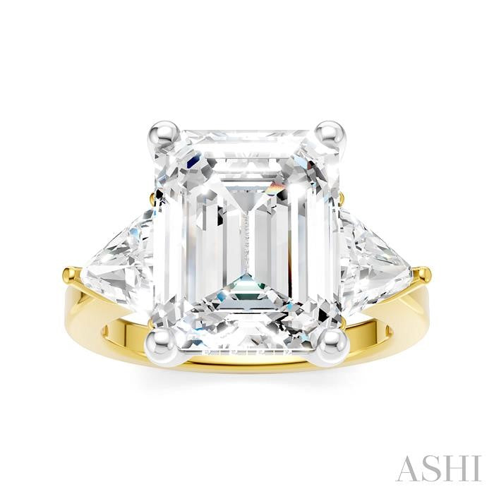 ASHI Emerald Shape Semi-Mount Diamond Engagement Ring 190B1PPFHYW-SM-EM4